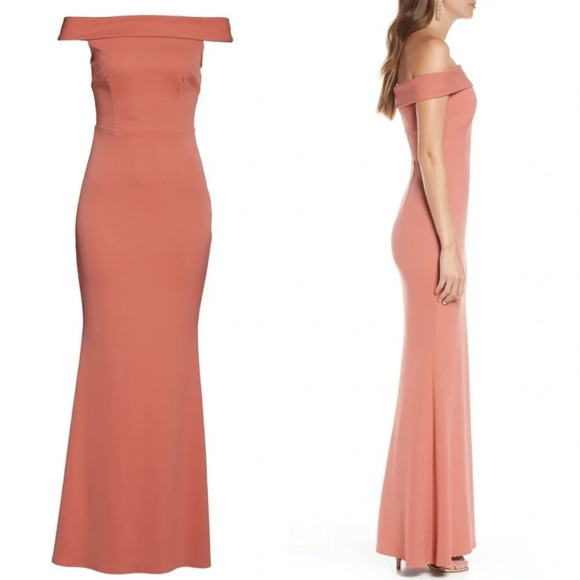 Katie May Dress Legacy Cut Out Off Shoulder Bridesmaid Maxi Size S NWT - Picture 4 of 16